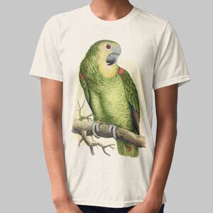 Bluestreaked Lory Vintage Parrot Print Short Sleeve Graphic Tee T-shirt S M L XL